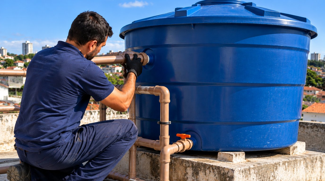 Serviço em caixa d'água em Maringá‑PR